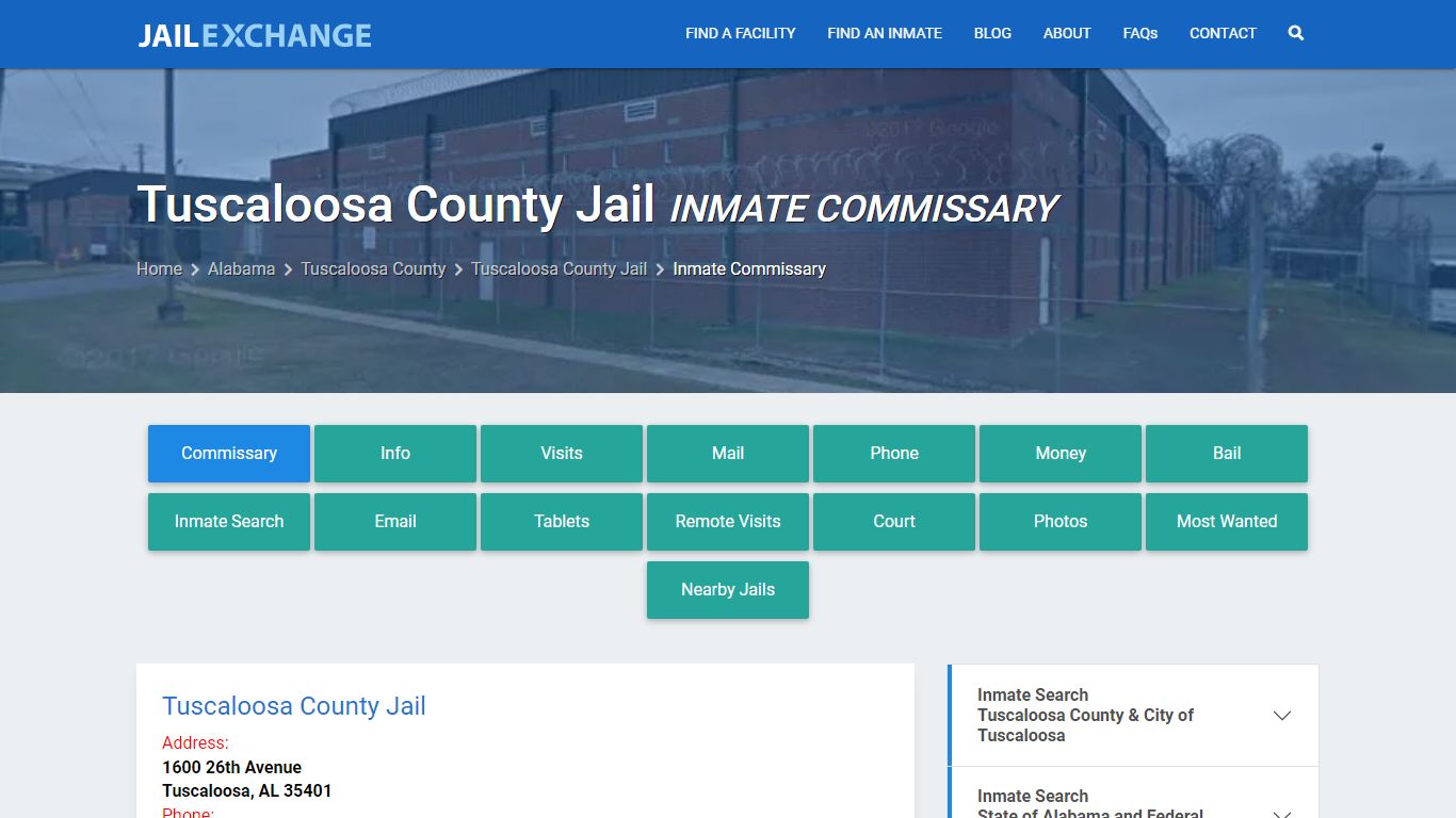 Inmate Commissary, Care Packs - Tuscaloosa County Jail, AL