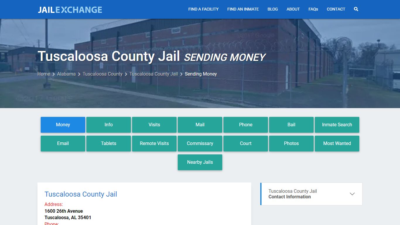 Send Money to Inmate - Tuscaloosa County Jail, AL